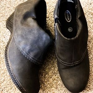 Dr. Scholl's Tuscany Fold Over Ankle Bootie Faux Black Leather Women's Size 6.5